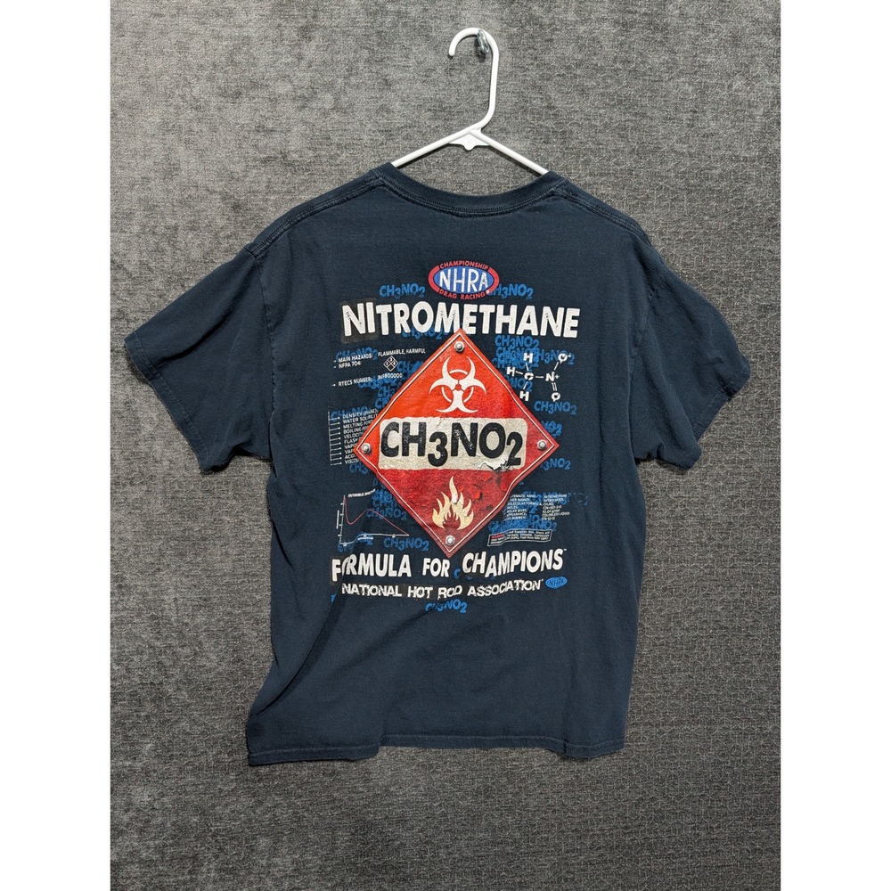 NHRA Drag Racing Nitromethane T-Shirt Mens Large Black Graphic Formula Champions